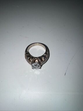 Cabana 925 Sterling Silver Solitaire Ring with Clear Stone - Silver